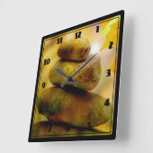 Zen meditatie-stenen vierkante klok (Hoek)