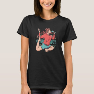 Zen-meditatie Yoga Eka Pada Rajakapotasana Wijn O T-shirt
