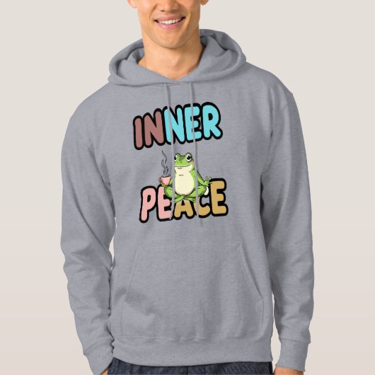 Zen Meditating Frog Inner Peace Hoodie  (Voorkant)