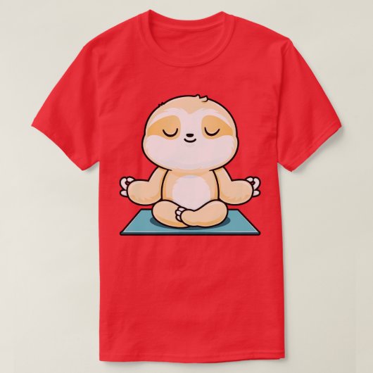 Zen Meditating Sloth Cute Yoga T-shirt (Design voorkant)