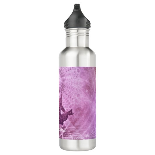 Zen Meditation Paars Personalized Waterfles (Rechts)