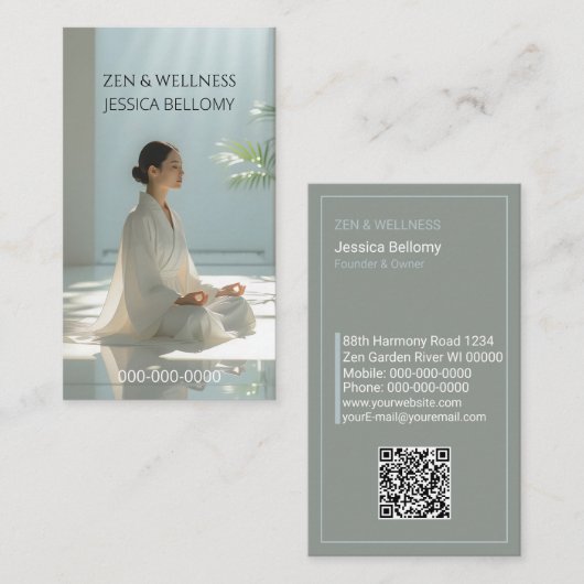 Zen Meditation Visitekaartje (Voorkant / Achterkant)
