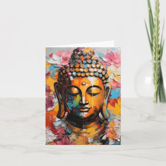 Zen Mediterende Boeddha Kunst Kaart (Voorkant)