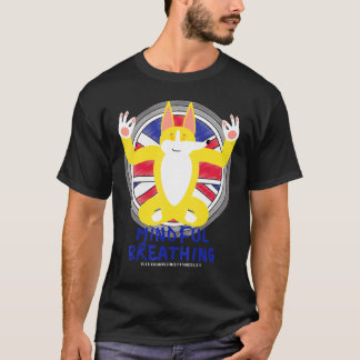 Zen Mediterende Corgi Vreedzaamheid Meditatie T-shirt