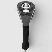 Zen Mediterende Panda - Leuke Dierenmeditatie Pose Golfheadcover (Voorkant)