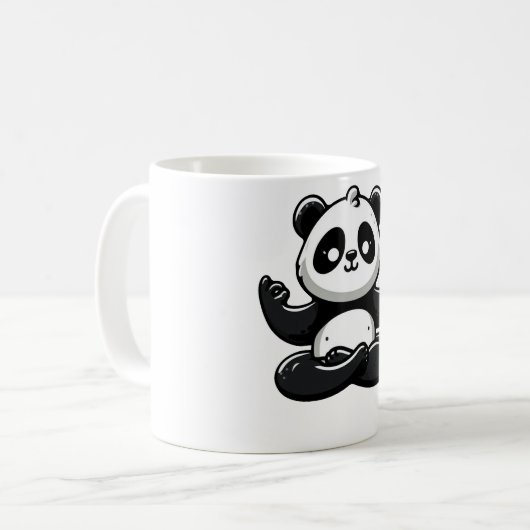 Zen Mediterende Panda - Leuke Dierenmeditatie Pose Koffiemok (Voorkant links)