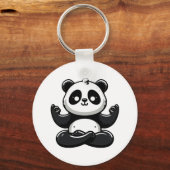 Zen Mediterende Panda - Leuke Dierenmeditatie Pose Sleutelhanger (Voorkant)