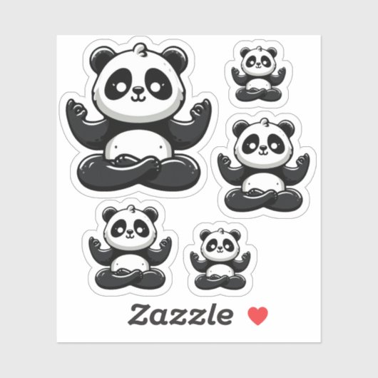 Zen Mediterende Panda - Leuke Dierenmeditatie Pose Sticker (Vel)