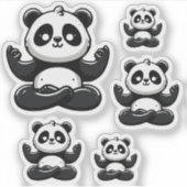 Zen Mediterende Panda - Leuke Dierenmeditatie Pose Sticker (Voorkant)
