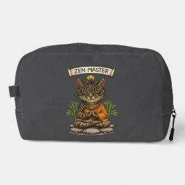 Zen Meester Kat Grappige Chille Grijze Tabby Kat C Toilettasje