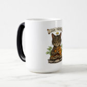 Zen Meester Kat Grappige Koude Grijze Tabby Kat Ca Magische Mok (Voorkant links)