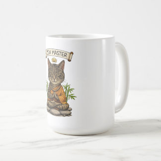 Zen Meester Kat Grappige Ontspannen Grijze Tabby K Koffiemok