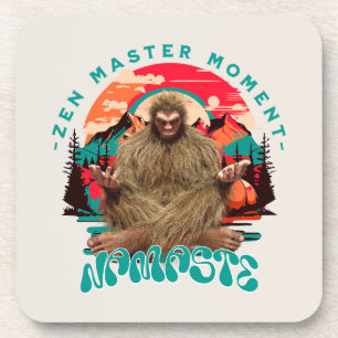 Zen Meester Moment Bigfoot Meditatie Retro Kunst Bier Onderzetter