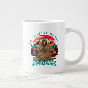 Zen Meester Moment Bigfoot Meditatie Retro Kunst Grote Koffiekop