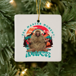 Zen Meester Moment Bigfoot Meditatie Retro Kunst Keramisch Ornament