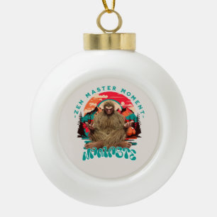 Zen Meester Moment Bigfoot Meditatie Retro Kunst Keramische Bal Ornament