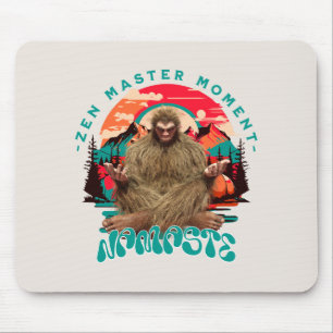 Zen Meester Moment Bigfoot Meditatie Retro Kunst Muismat