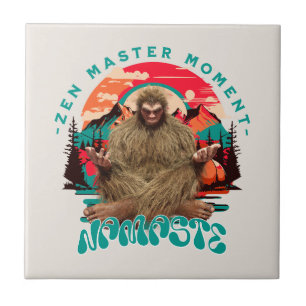 Zen Meester Moment Bigfoot Meditatie Retro Kunst Tegeltje