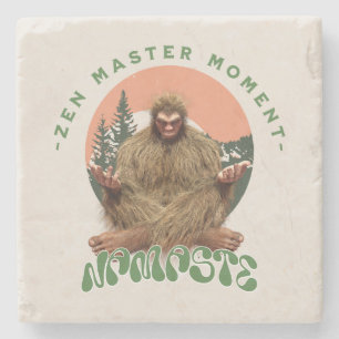 Zen Meester Moment Namaste - Bigfoot Meditatie Stenen Onderzetter