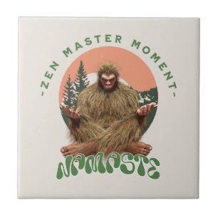 Zen Meester Moment Namaste - Bigfoot Meditatie Tegeltje