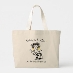 Zen Meesteres Moeder met Peuter Chaos Grote Tote Bag