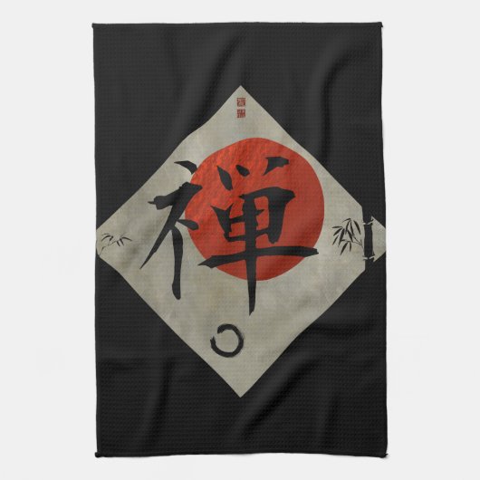 Zen met Enō Circle #2 Theedoek (Verticaal)