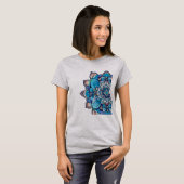 Zen Mindfulness Art - ingewikkeld Mandala ontwerp T-shirt (Voorkant volledig)