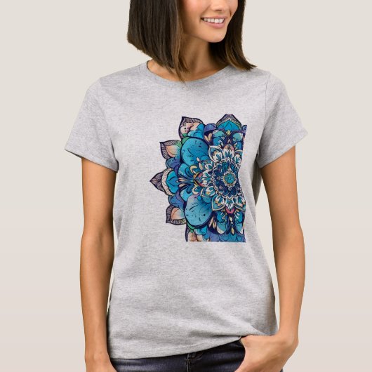 Zen Mindfulness Art - ingewikkeld Mandala ontwerp T-shirt (Voorkant)