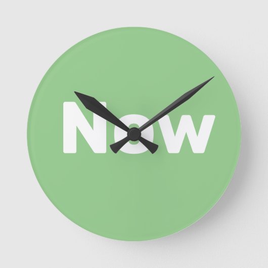 Zen, mindfulness, eenvoudige, groene ronde klok (Voorkant)