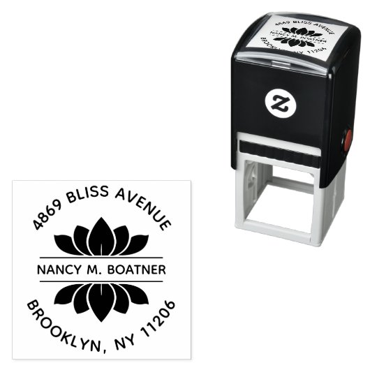 Zen Mindfulness Meditatie Lotus Retouradres Zelfinktende Stempel (In situ)