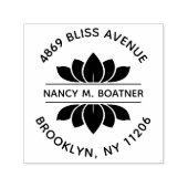 Zen Mindfulness Meditatie Lotus Retouradres Zelfinktende Stempel (Design)