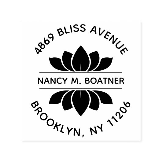 Zen Mindfulness Meditatie Lotus Retouradres Zelfinktende Stempel (Design)