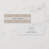 Zen Minimalist Striped Faux Beige Linen Gold Mini Visitekaartje (Voorkant / Achterkant)