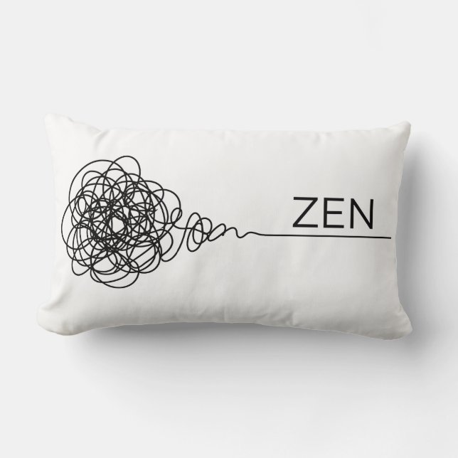 Zen Minimalistische Mentale Gezondheid Krabbel Kussen (Voorkant)