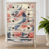 Zen Mist Draak | Houtskool & Stof Roze Decoupage Tissuepapier