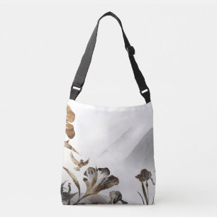 Zen Mistige Berg Vogels Minimalistische Natuur Crossbody Tas