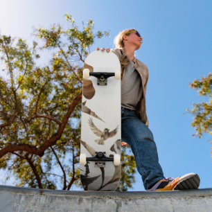 Zen Mistige Berg Vogels Minimalistische Natuur Persoonlijk Skateboard