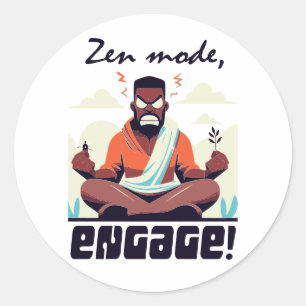 Zen Mode, doe mee! ⚡ Volwassenen zijn een glitch Ronde Sticker