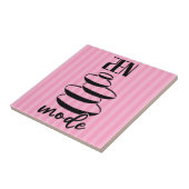 Zen Mode Quote Balance Rocks Roze Strepen Tegeltje (Zijkant)