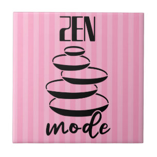 Zen Modus Citaat Balans Rotsen Roze Strepen Tegeltje