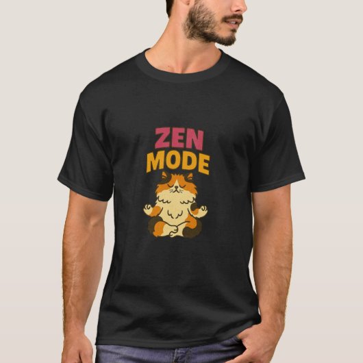 Zen Modus Kitty Kat Mediterend T-shirt (Voorkant)