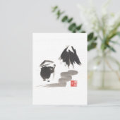 Zen Monk en Berg van Verlichting Briefkaart (Staand voorkant)