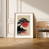 Zen Monk Mediteren Sunset Art - Minimalistische Pr Perfect Poster