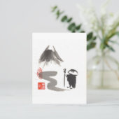 Zen Monk op reis Briefkaart (Staand voorkant)