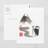 Zen Monk op reis Briefkaart (Voorkant / Achterkant)