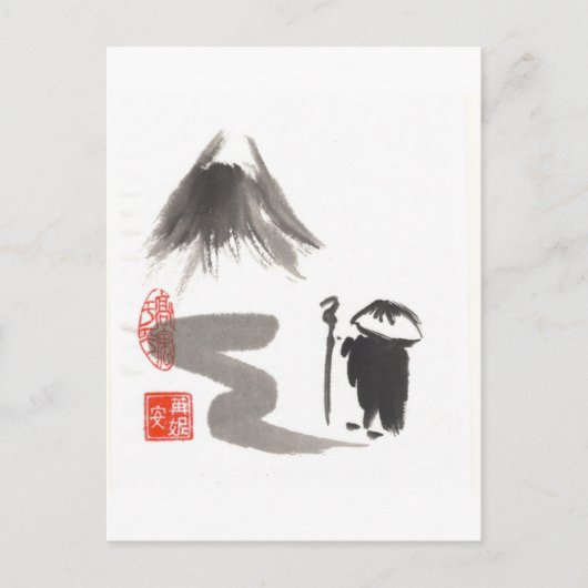 Zen Monk op reis Briefkaart (Voorkant)