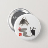 Zen Monk op reis Ronde Button 5,7 Cm (Voorkant /achterkant)