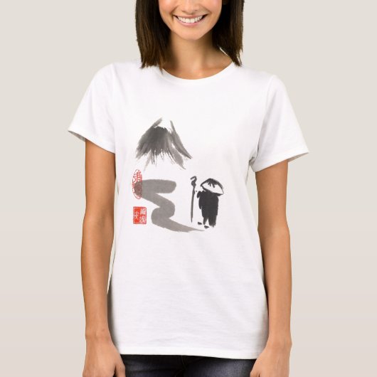 Zen Monk op reis T-shirt (Voorkant)
