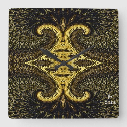 ZEN MONK WALL CLOCK VIERKANTE KLOK (Voorkant)