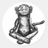 Zen Monkey2 ronde stickers (Voorkant)